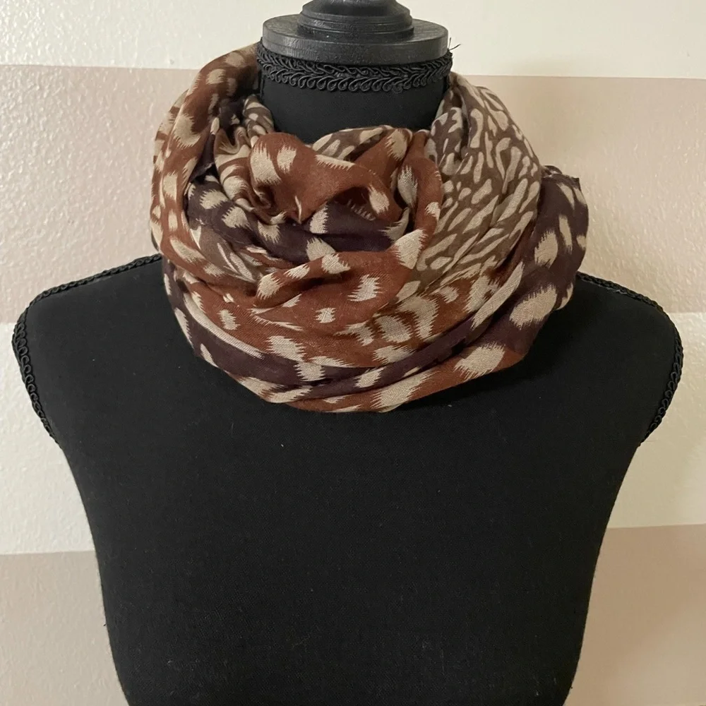 Leopard Print Brown Scarf